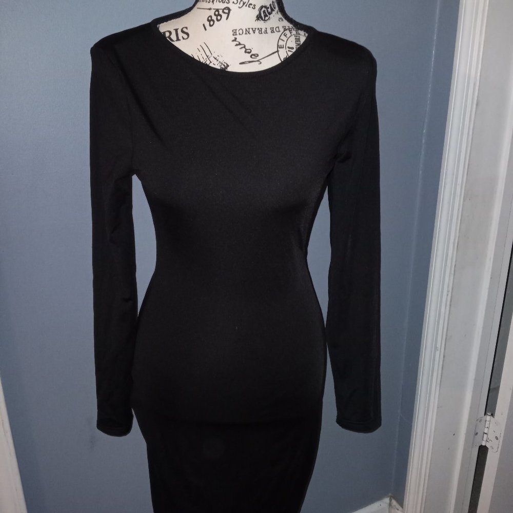Women's zip-up little black dress